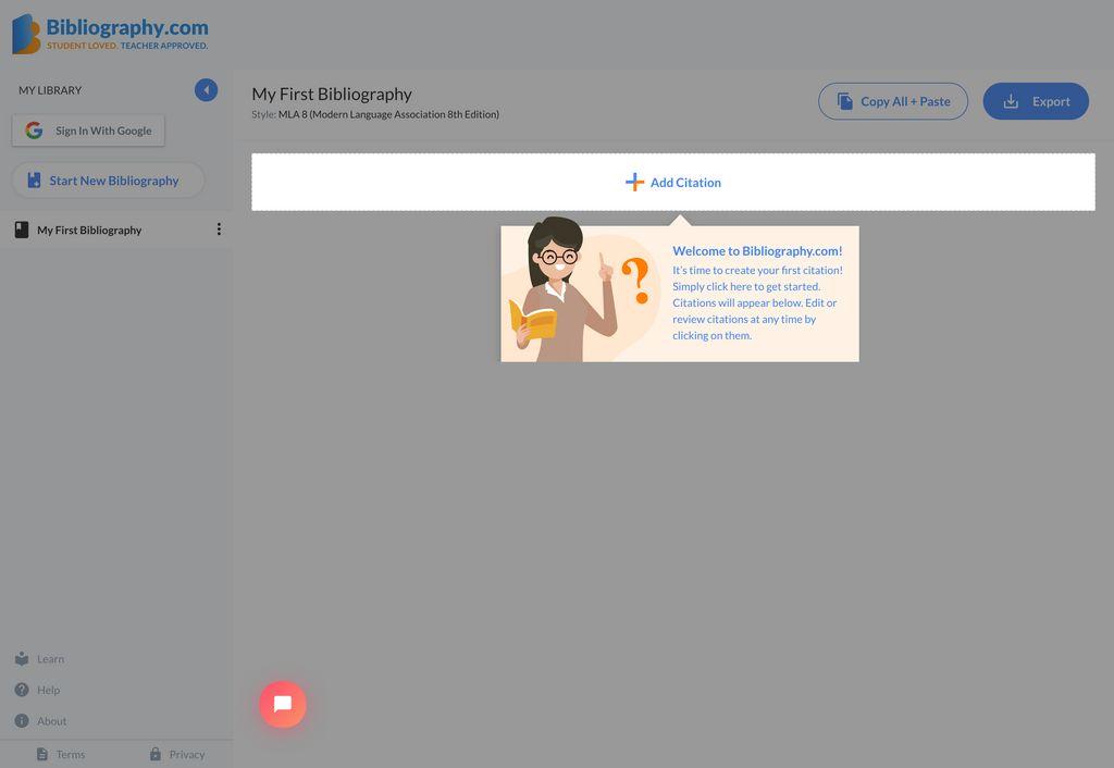 Bibliography.com Screenshot