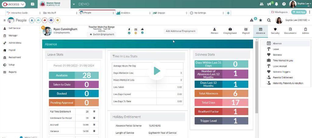 Access Education HR and Payroll Solutions Screenshot