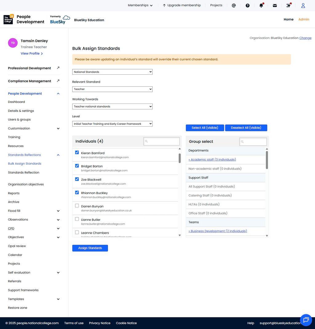 BlueSky Education - now People Development from The National College Screenshot