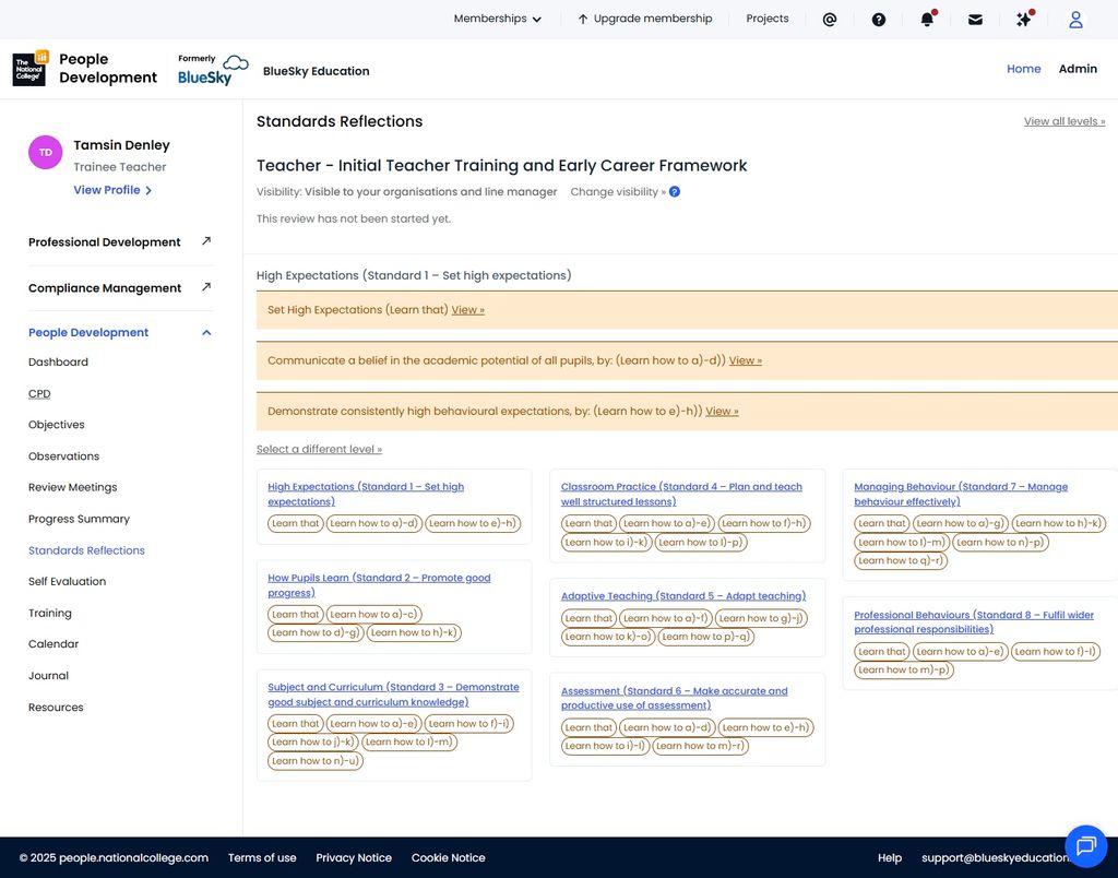 BlueSky Education - now People Development from The National College Screenshot