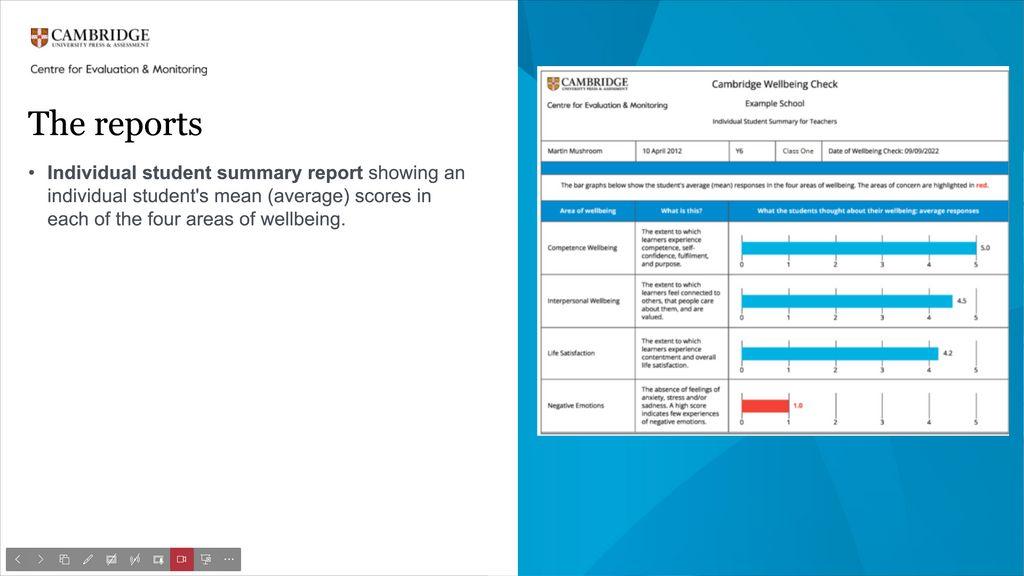 Cambridge Wellbeing Check Screenshot