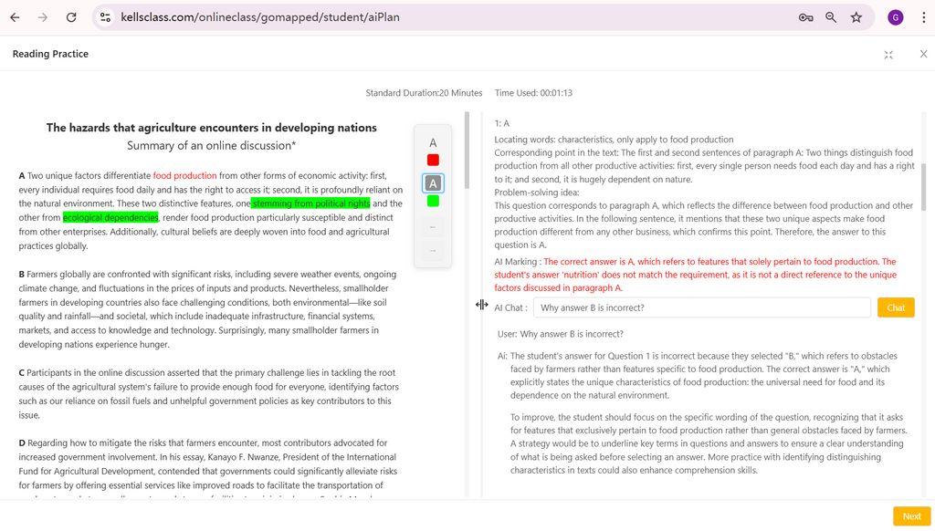 Kells Homework AI Assistant Screenshot