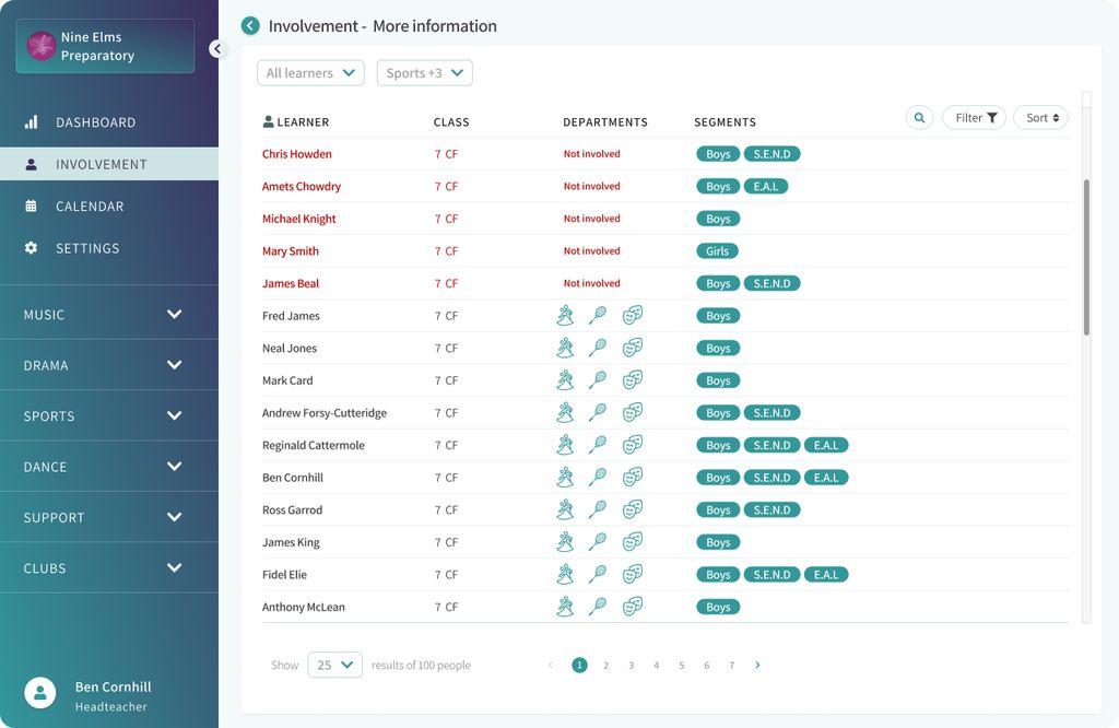 Involve Co-Curricular Screenshot