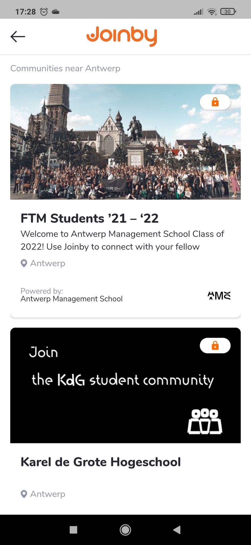 Joinby - Student community platform Screenshot