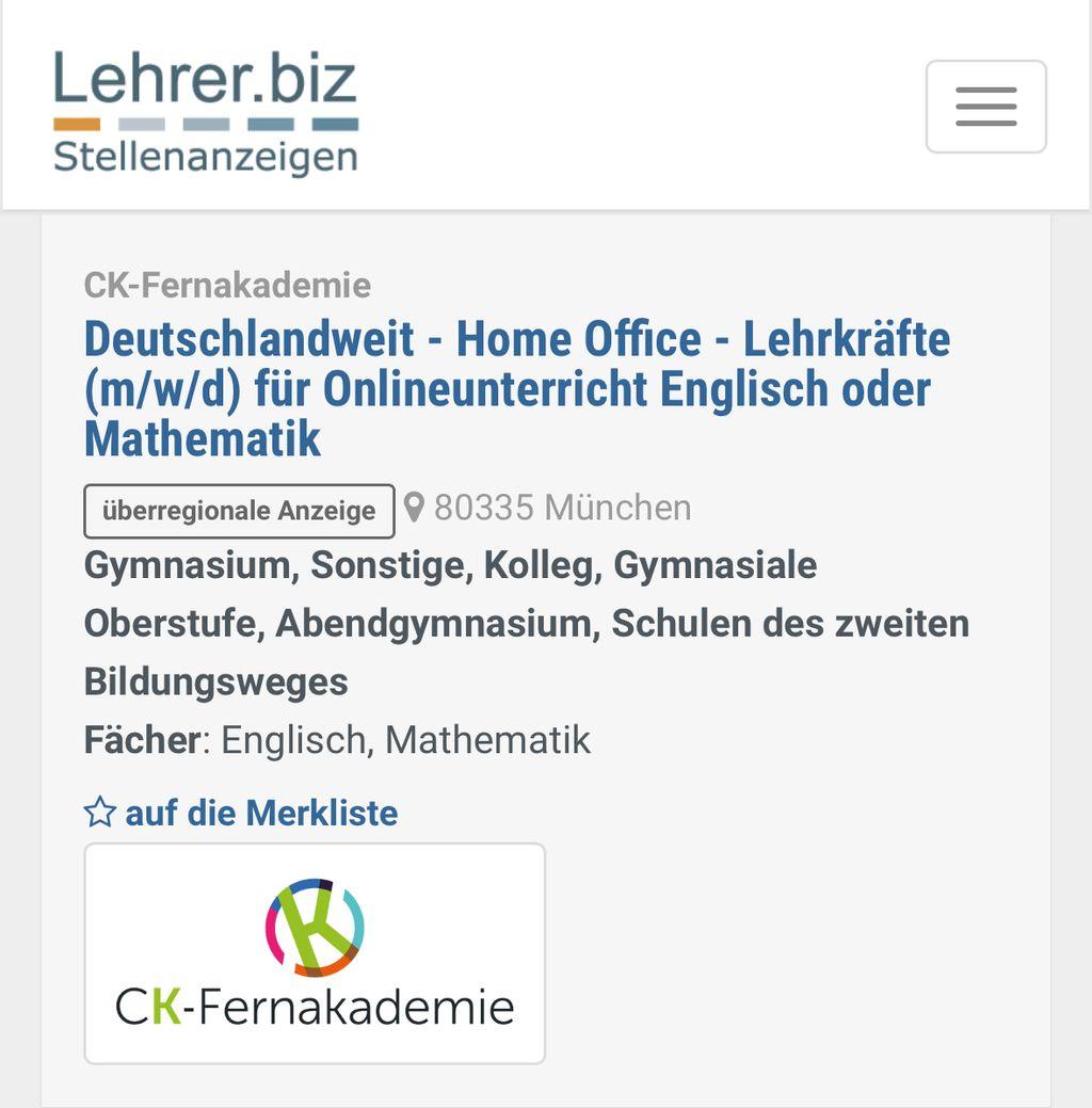Lehrer.biz Screenshot