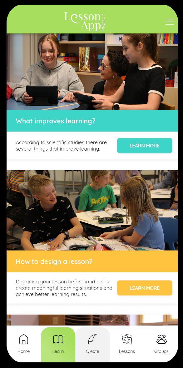LessonApp Screenshot