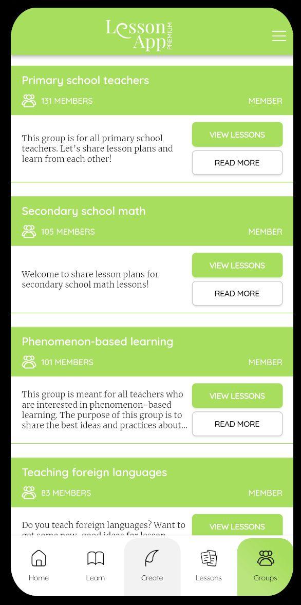 LessonApp Screenshot