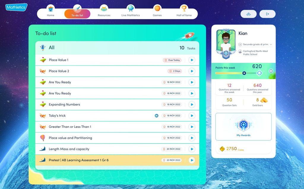 Mathletics Screenshot