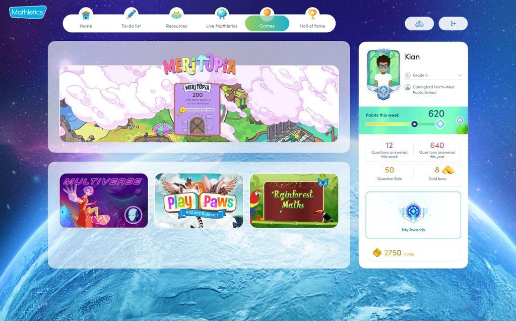 Mathletics Screenshot