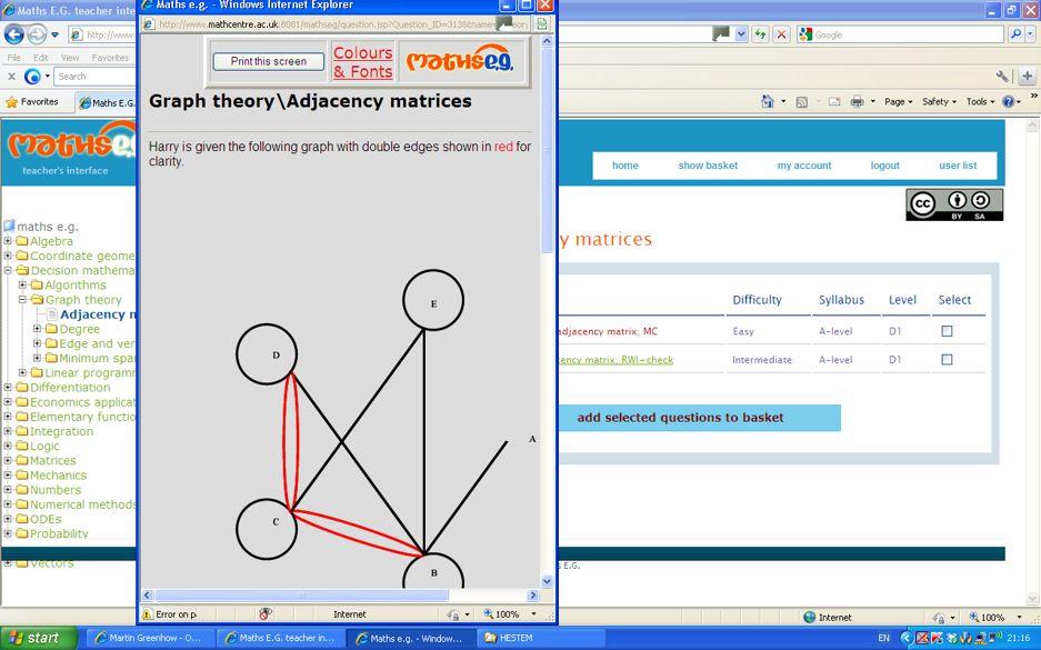 maths e.g. Screenshot