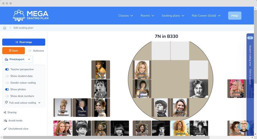 Mega Seating Plan Screenshot