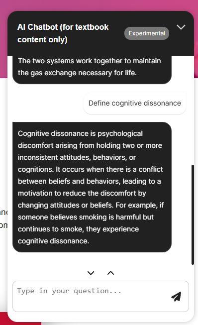 OpenStax Textbook AI Chatbot Screenshot