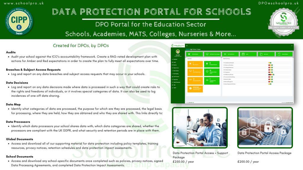 SchoolPro TLC Data Protection Portal Screenshot