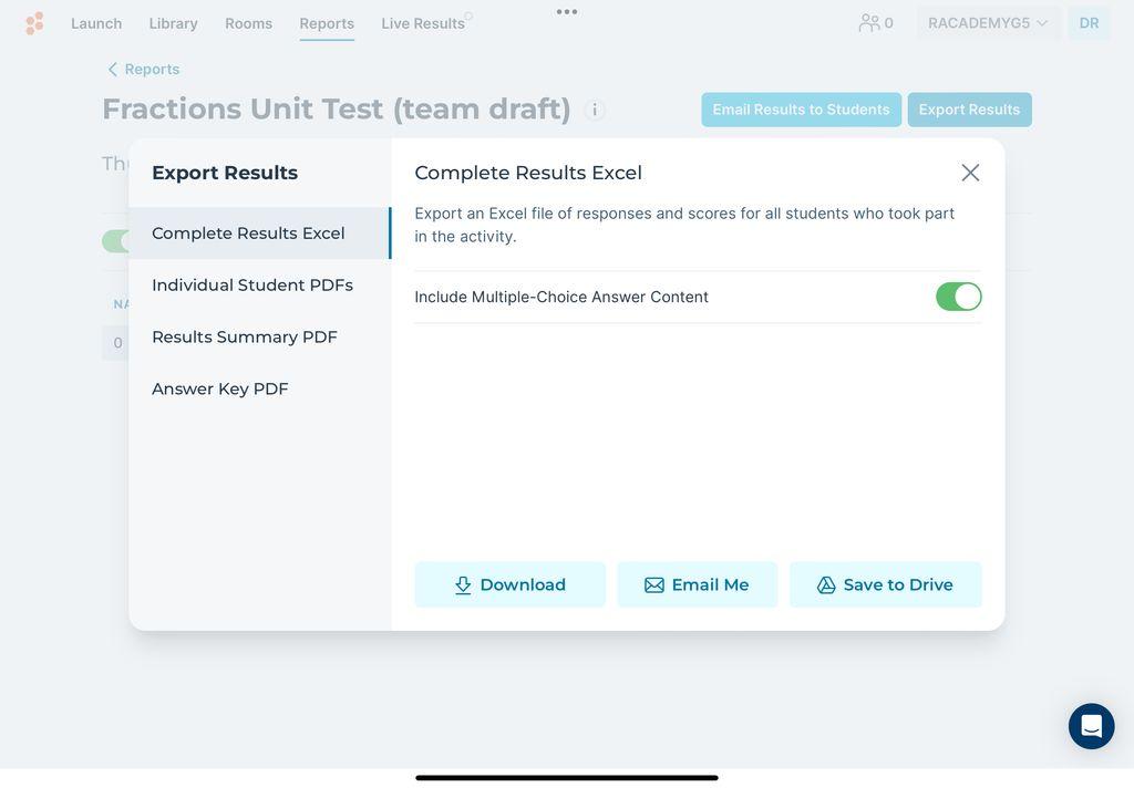 Socrative Screenshot