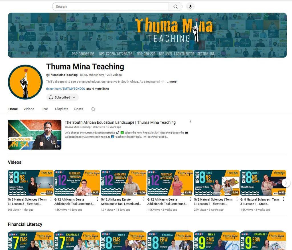 Thuma Mina Teaching Screenshot