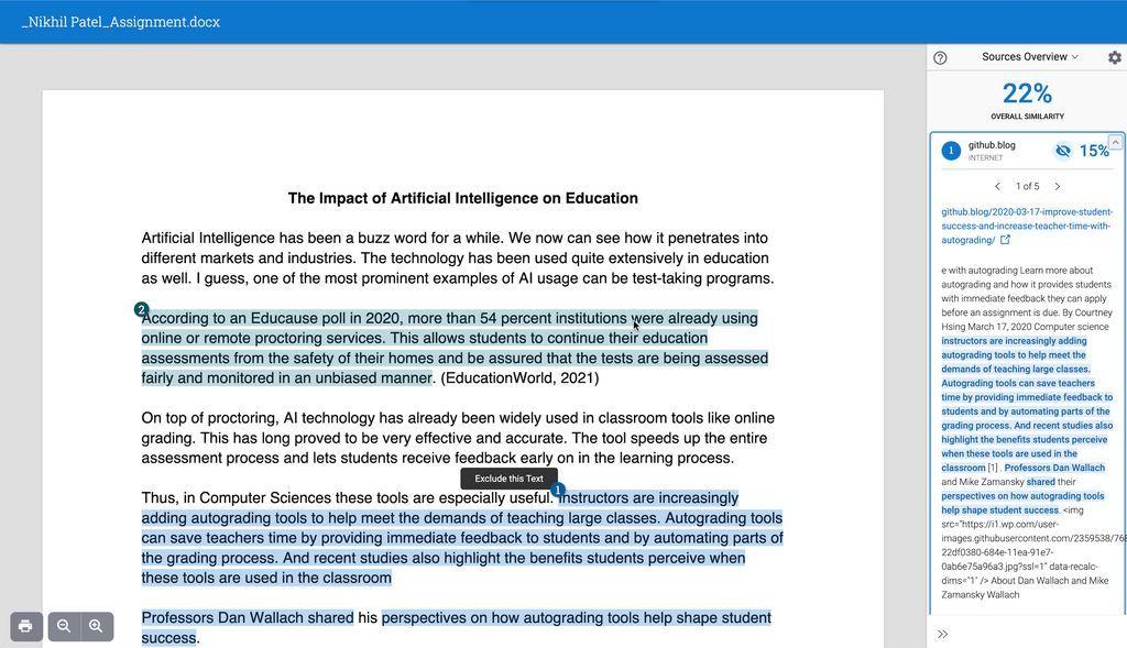 Turnitin Similarity Screenshot