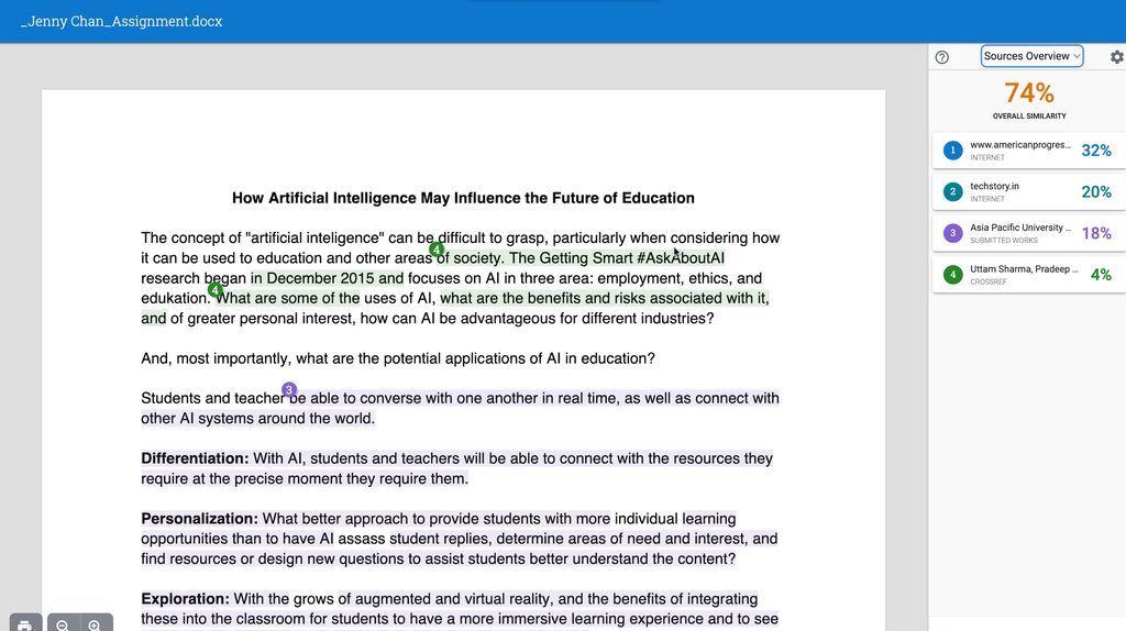 Turnitin Similarity Screenshot