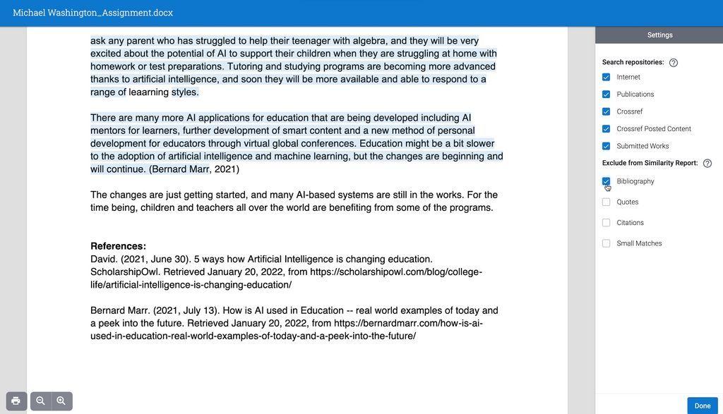 Turnitin Similarity Screenshot